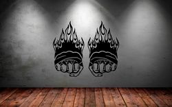 Fiery Fists, Kickboxing, Boxing, Mixed Martial Arts, Types Martial Arts, Car Stickers Wall Sticker Vinyl Decal Mural Art