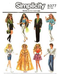 Barbie clothes patterns Simplicity 8377 PDF