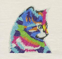 Cat art Embroidery design 3 Sizes reading pillow-INSTANT D0WNL0AD