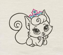 Cat princess Embroidery design 3 Sizes reading pillow-INSTANT D0WNL0AD