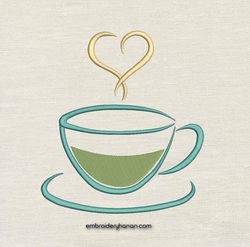Cup tea Embroidery design 3 Sizes reading pillow-INSTANT D0WNL0AD