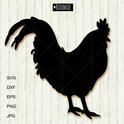 Rooster Silhouette svg Cricut, Chicken Svg, farm animals design, farmhouse sign, Cut file Cameo Vinyl Laser Sublimation