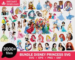 Disney Princess Bundle, Disney Princess Svg,Disney princess Bundle svg, Disney Princess png,, Disney Cricut, Princes