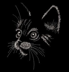 Cat head | Machine embroidery design | Muzzle of a cat | cat design | black cat | cat face embroidery | Instant download