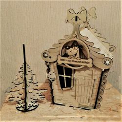 Digital Template Cnc Router Files Cnc Christmas Candy House Files for Wood Laser Cut Pattern