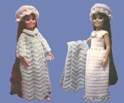 Crissy Doll Clothes Vintage Crochet Pattern PDF 70 Fashion Dolls size 17 1/2 inches Nightgown and Robe