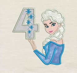 Elsa Frozen birthday n4 embroidery design 3 Sizes -INSTANT D0WNL0AD