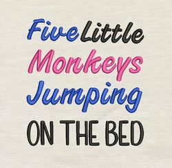 Five monkeys embroidery design 3 Sizes reading pillow-INSTANT D0WNL0AD