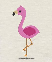 Flamingo embroidery design 3 Sizes -INSTANT D0WNL0AD