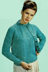 Vintage Knitting Pattern 53 Sweater and Cardigan Women Hand or Machine Knit