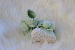 Knitting Pattern Baby Booties Two Colour