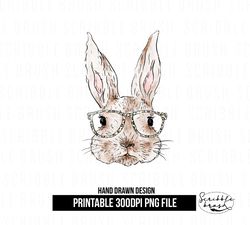Leopard Print Glasses Easter Bunny Sublimation PNG Design