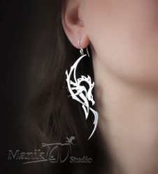 Earrings Dragon Jewelry | Handmade | Fantasy Jewelry | Shadow