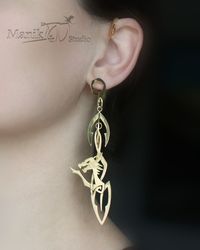 Ear Cuffs "Fenrir 2" | Celtic wolf | Norse mythology | handmade jewelry | Long earrings