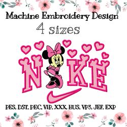 NIKE embroidery design Minnie mouse