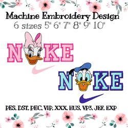 NIKE embroidery design Donald Duck and Daisy