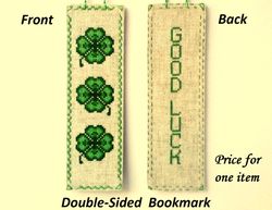 St Patricks Day Gift, Embroidered Bookmark, Irish Embroidery, Gift For Readers, Four Leaf Clover, Good Luck Shamrock