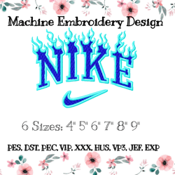 NIKE embroidery design on fire