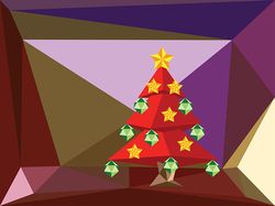 Red Polygonal Christmas Tree design