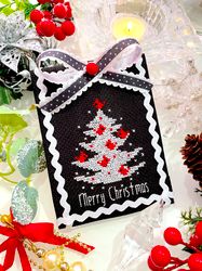CARDINAL WHITE CHRISTMAS TREE cross stitch pattern PDF by CrossStitchingForFun Instant Download