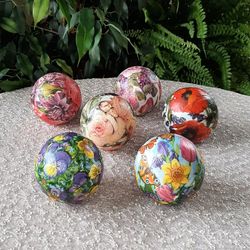 flower decorative spheres set of 6 balls for table decor vase filler balls decorative object for table decorative balls