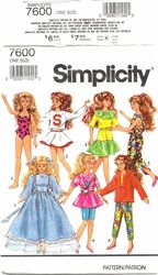 PDF Copy Sewing Patterns Simplicity 7600 clothes for Skipper Dolls and litl Sister