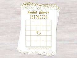 Bridal Bingo Card, Funny Bridal Shower games, Gold confetti Bridal Shower ideas, Wedding Shower Activities, Bachelorette