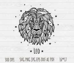 Lion Outline SVG, Lion clip art, Outline, SVG File, hand drawn, PNG, Digital Download