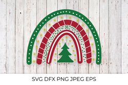 Christmas Rainbow SVG. Winter holidays design