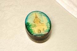 Admiralty St Petersburg lacquer box hand painted Russian collectible vintage Art