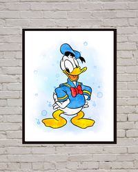 Donald Duck Disney Art Print Digital Files nursery room watercolor