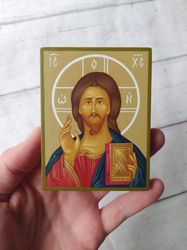 Jesus Christ | Christ Pantocrator | Icon icon of Christ | Icon hand painted | Orthodox Icon | Miniature icon | Holy