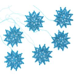 Snowflake Ornament Christmas Crochet Pattern. PDF file digital download.