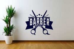Barbershop Sticker Emblem Logo Wall Sticker Vinyl Decal Mural Art Decor