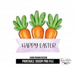 Easter Carrots Purple Name Plate Sublimation PNG Design