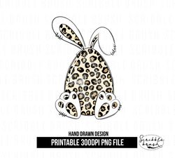 Leopard Print Easter Bunny Egg Sublimation PNG Design