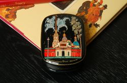 Peter and Paul Fortress St Petersburg lacquer box hand painted Russian art