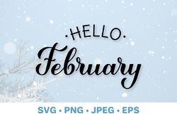 Hello February SVG. Winter quote