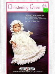 PDF Copy of the Pattern for knitting a christening set for dolls 15 inches