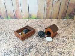 hedgehogs for the doll house. dollhouse miniature.1:12 scale.