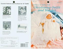 PDF Copy of the Pattern for knitting a christening set for dolls 13 inches
