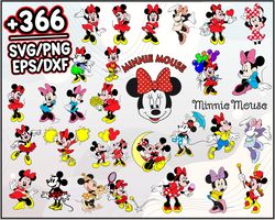 Minnie Mouse Bundle SVG, Minnie SVG, Cartoon SVG PNG DXF EPS File