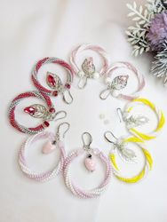 Custom multicoloured bridesmaid earrings set, beaded hoop earrings set, bridesmaid gift, bridesmaid gift idea