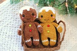 PDF PATTERN Crochet Gingerbread Man, Christmas ornaments, Christmas Amigurumi pattern plush toy,Gingerbread Boy Crochet