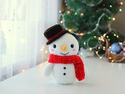 Cute Snowman Christmas Decoration, Snowman PDF Crochet Pattern, Sky the Happy Snowman Amigurumi, Toy Winter Christmas