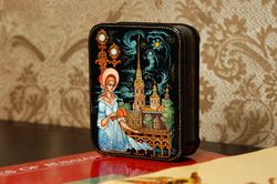 St. Petersburg beauty lacquer box hand painted Russian art
