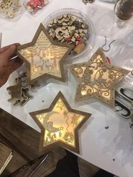 Digital Template Cnc Router Files Cnc Christmas Star Files for Wood Laser Cut Pattern