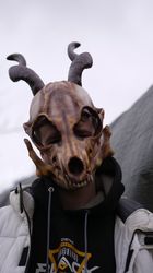 Fox Skull Mask Helmet with Horns, Wendigo mask, evil mask,  halloween mask, cosplay mask, Macabre Mask, animal skull mas