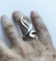 Griffin Feather Ring | handmade ring | fantastic feathers