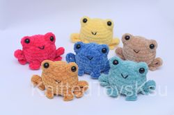 frog plush, kawaii frog stress ball, frog toy interior decor gift for her, frog desk pet KnittedToysKsu